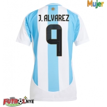 Camiseta Argentina Julian Alvarez #9 Primera Equipación para mujer Copa America 2024 manga corta